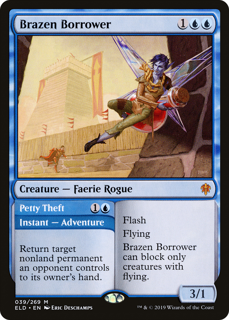 Image of Brazen Borrower // Petty Theft [Throne of Eldraine]