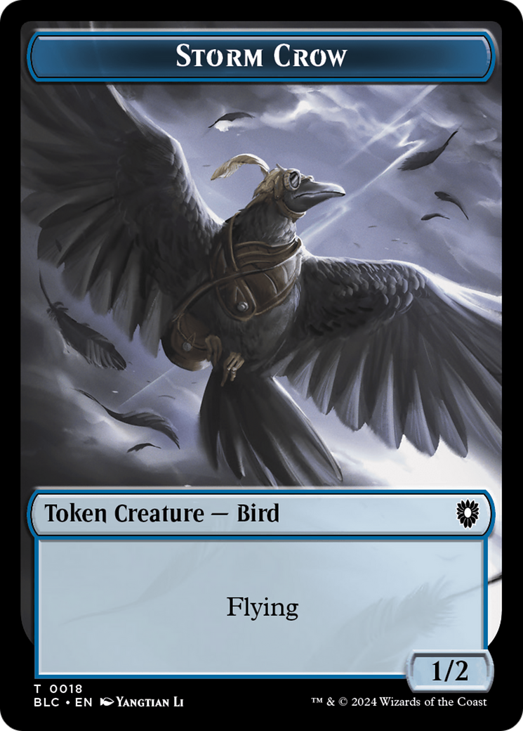 Image of Storm Crow // Frog Lizard Double-Sided Token [Bloomburrow Commander Tokens]