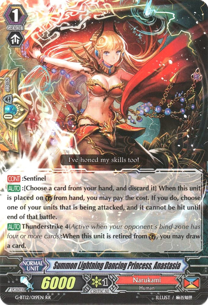 Image of Summon Lightning Dancing Princess, Anastasia (G-BT12/019EN) [Dragon King's Awakening]