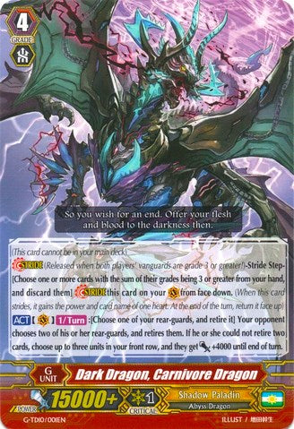 Image of Dark Dragon, Carnivore Dragon (G-TD10/001EN) [Ritual of Dragon Sorcery]