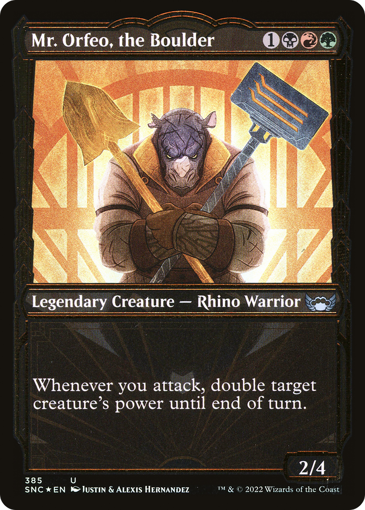 Image of Mr. Orfeo, the Boulder (Showcase Golden Age Gilded Foil) [Streets of New Capenna]