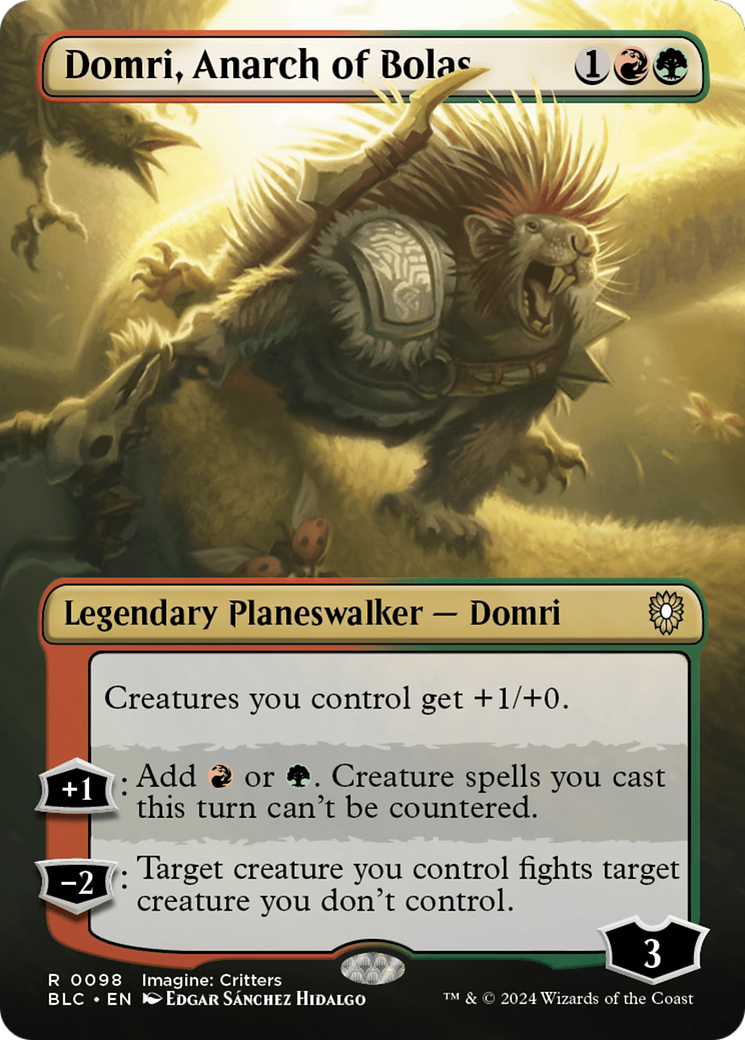 Image of Domri, Anarch of Bolas (Borderless) [Bloomburrow Commander]