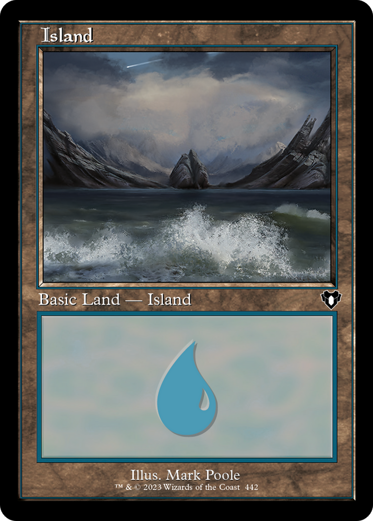 Image of Island (442) (Retro) [Commander Masters]