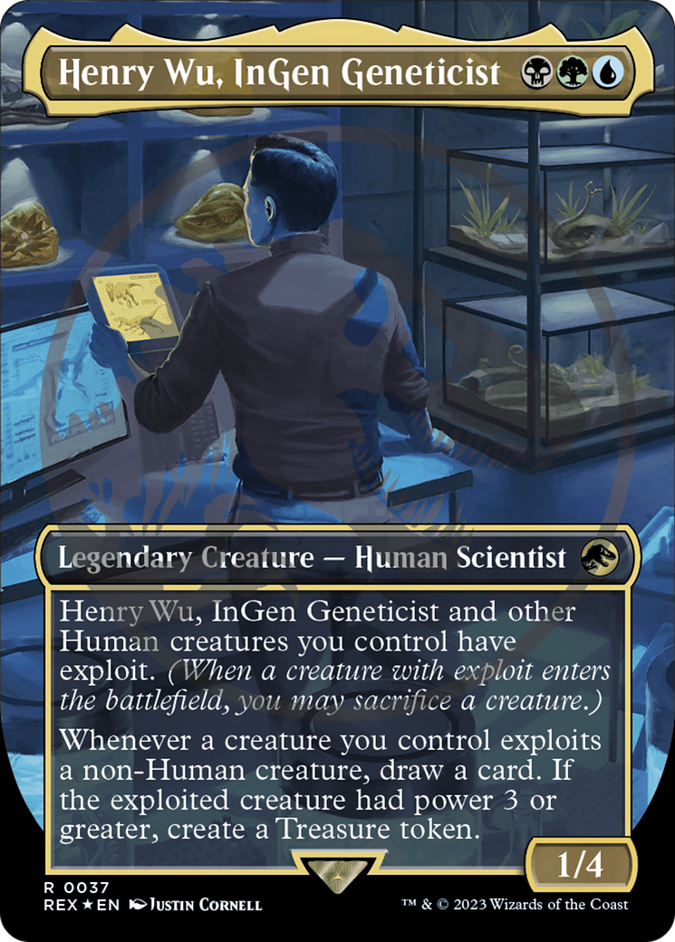 Image of Henry Wu, InGen Geneticist (Emblem) (Borderless) [Jurassic World Collection Tokens]