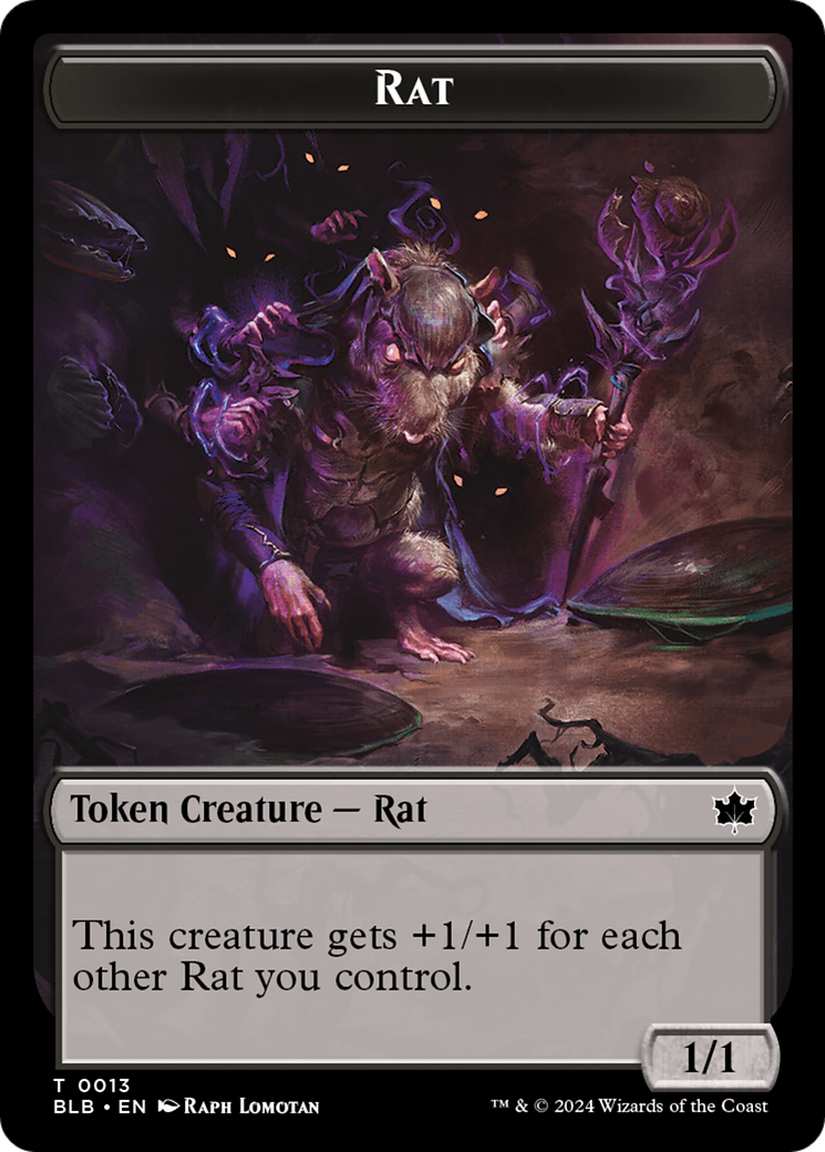 Image of Rat // Splash Lasher Double-Sided Token [Bloomburrow Tokens]