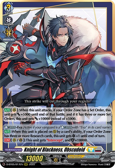 Image of Knight of Blackness, Obscudeid (D-BT05/017EN) [Triumphant Return of the Brave Heroes]
