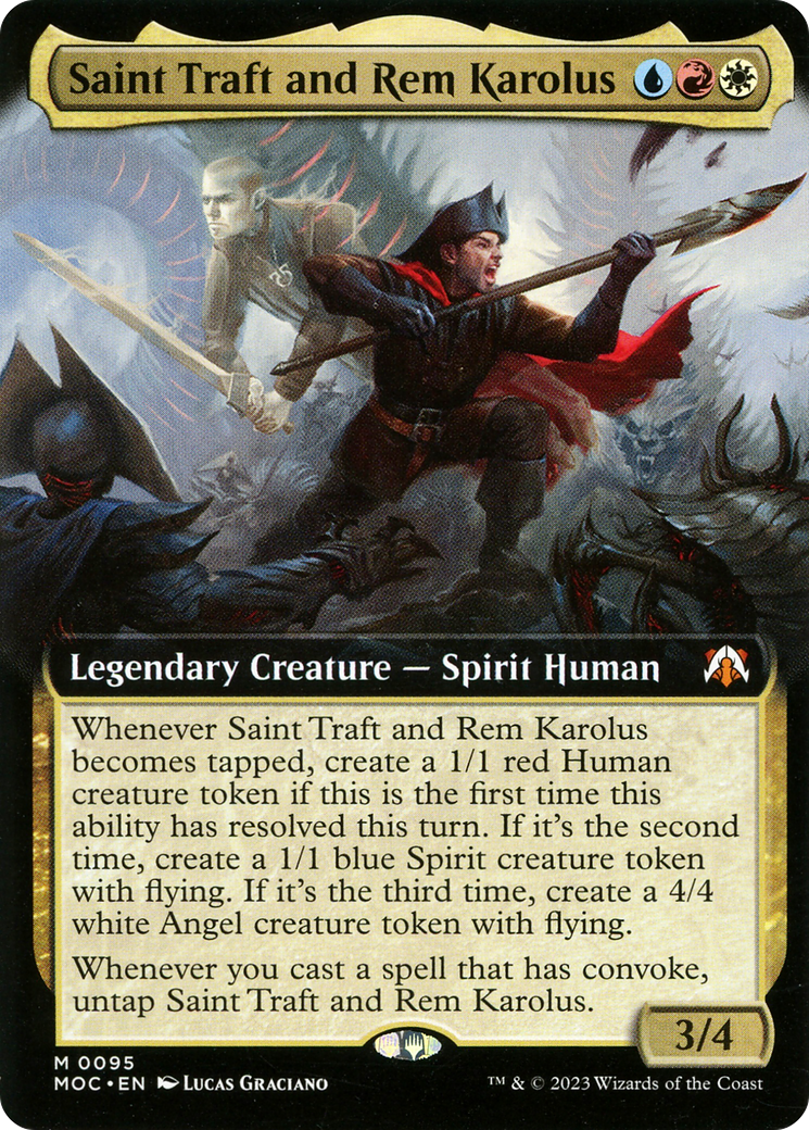 Image of Saint Traft and Rem Karolus (Extended Art) [March of the Machine Commander]