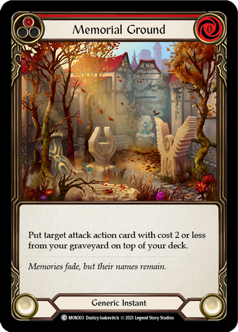 Memorial Ground (Red) [MON303-RF] (Monarch)  1st Edition Rainbow Foil