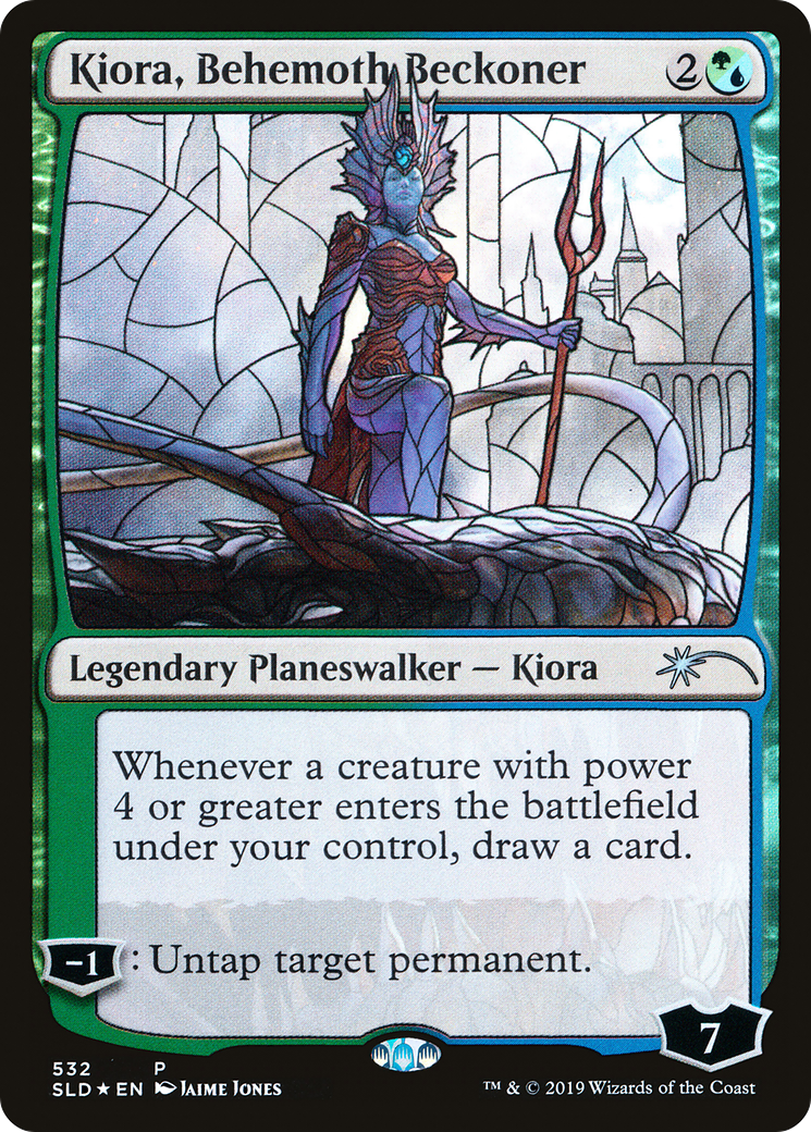 Image of Kiora, Behemoth Beckoner (Stained Glass) [Secret Lair Drop Promos]