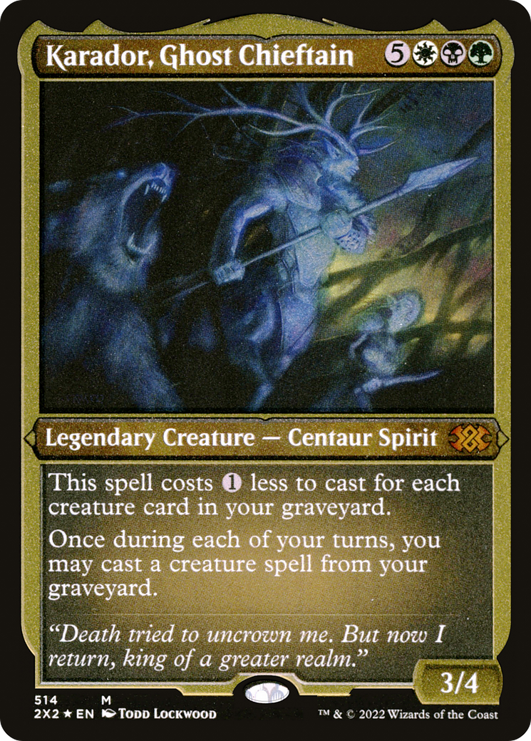 Image of Karador, Ghost Chieftain (Foil Etched) [Double Masters 2022]