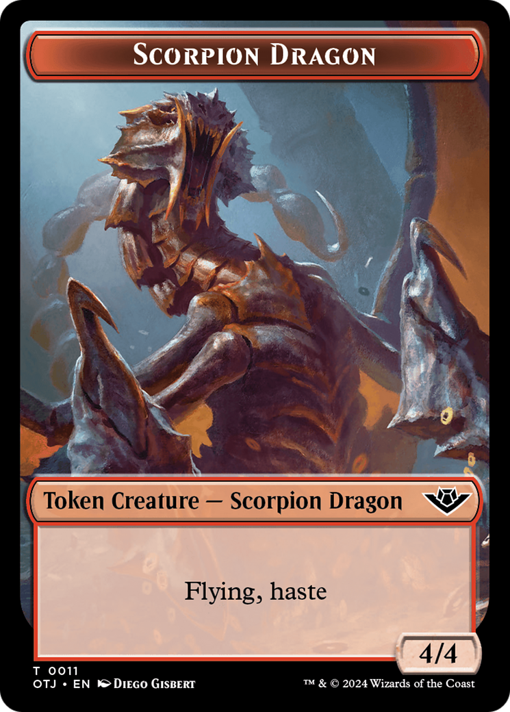 Image of Mercenary // Scorpion Dragon Double-Sided Token [Outlaws of Thunder Junction Tokens]