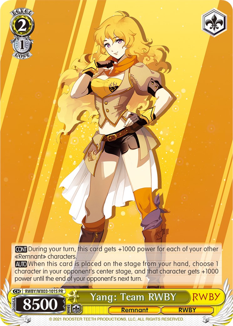 Image of Yang: Team RWBY (RWBY/WX03-101S PR) (Alternate Art) [RWBY]