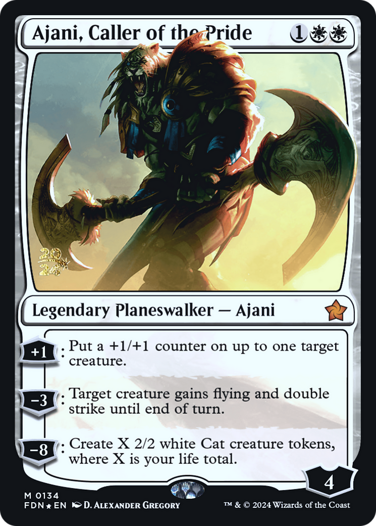 Image of Ajani, Caller of the Pride [Foundations Prerelease Promos]