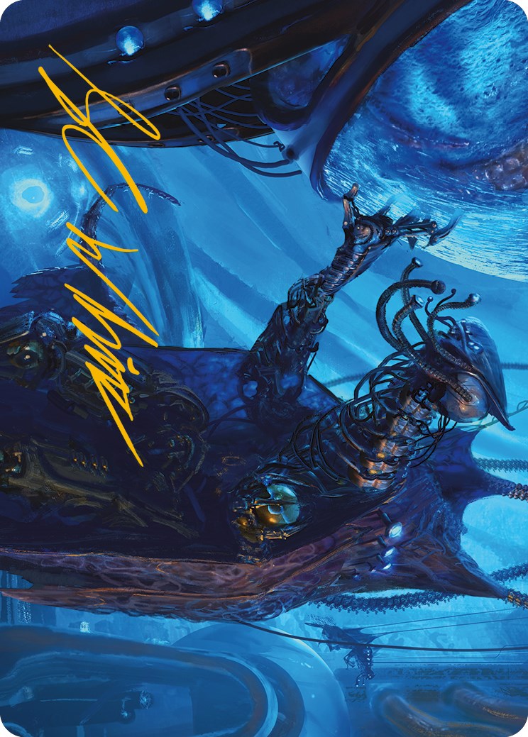 Image of Atmosphere Surgeon Art Card (Gold-Stamped Signature) [Phyrexia: All Will Be One Art Series]