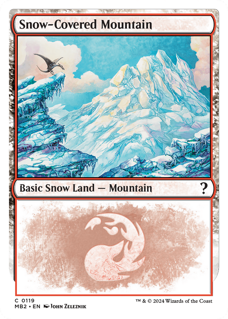 Image of Snow-Covered Mountain (White Border) [Mystery Booster 2]