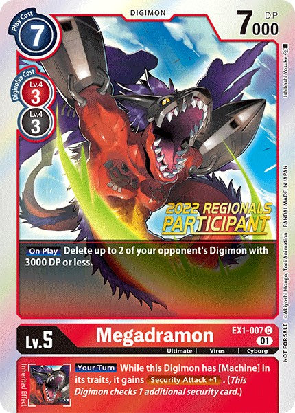 Image of Megadramon [EX1-007] (2022 Championship Online Regional) (Online Participant) [Classic Collection Promos]