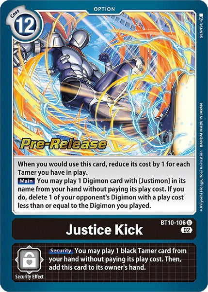 Image of Justice Kick [BT10-106] [Xros Encounter Pre-Release Cards]