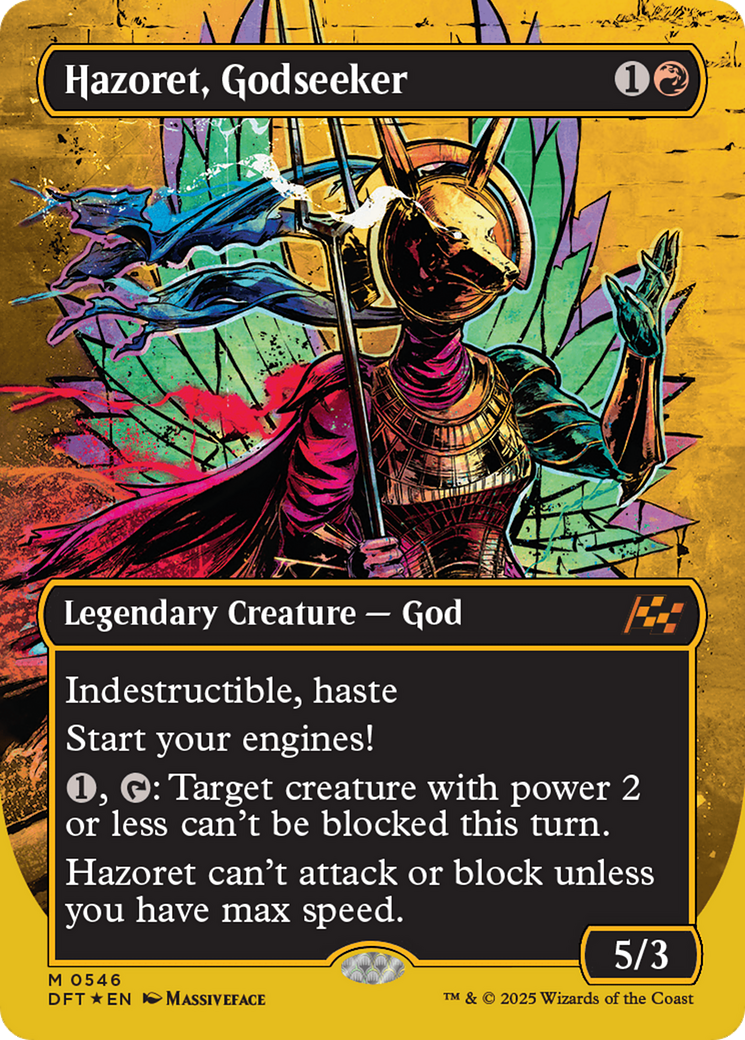 Image of Hazoret, Godseeker (Borderless) (First-Place Foil) [Aetherdrift]