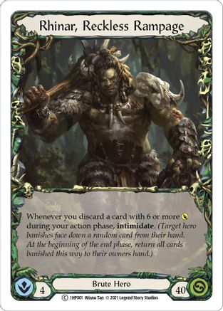 Image of Rhinar, Reckless Rampage [1HP001] (History Pack 1)