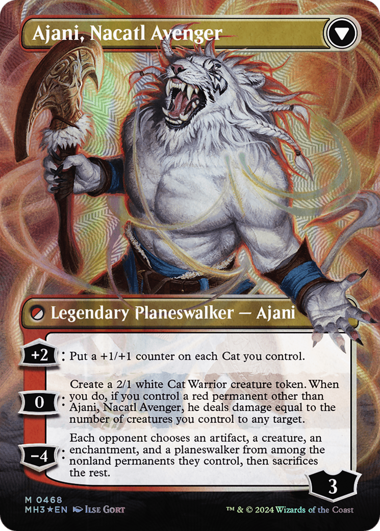 Image of Ajani, Nacatl Pariah // Ajani, Nacatl Avenger (Borderless) (Textured Foil) [Modern Horizons 3]