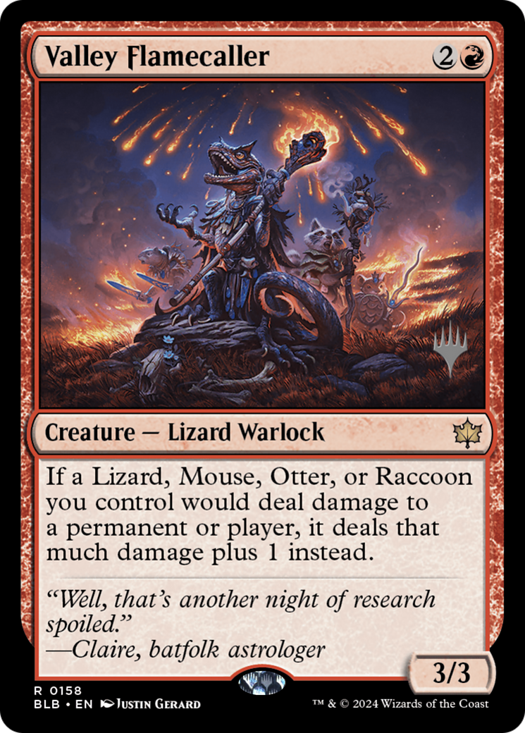 Image of Valley Flamecaller (Promo Pack) [Bloomburrow Promos]
