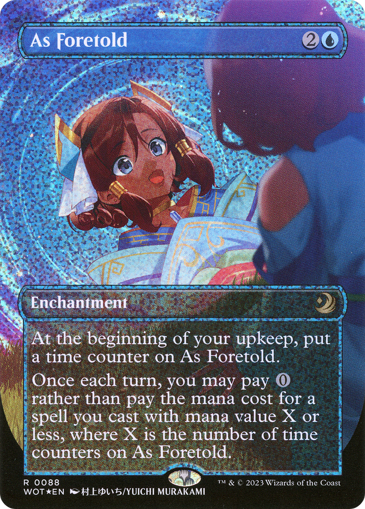 Image of As Foretold (Anime Borderless) (Confetti Foil) [Wilds of Eldraine: Enchanting Tales]