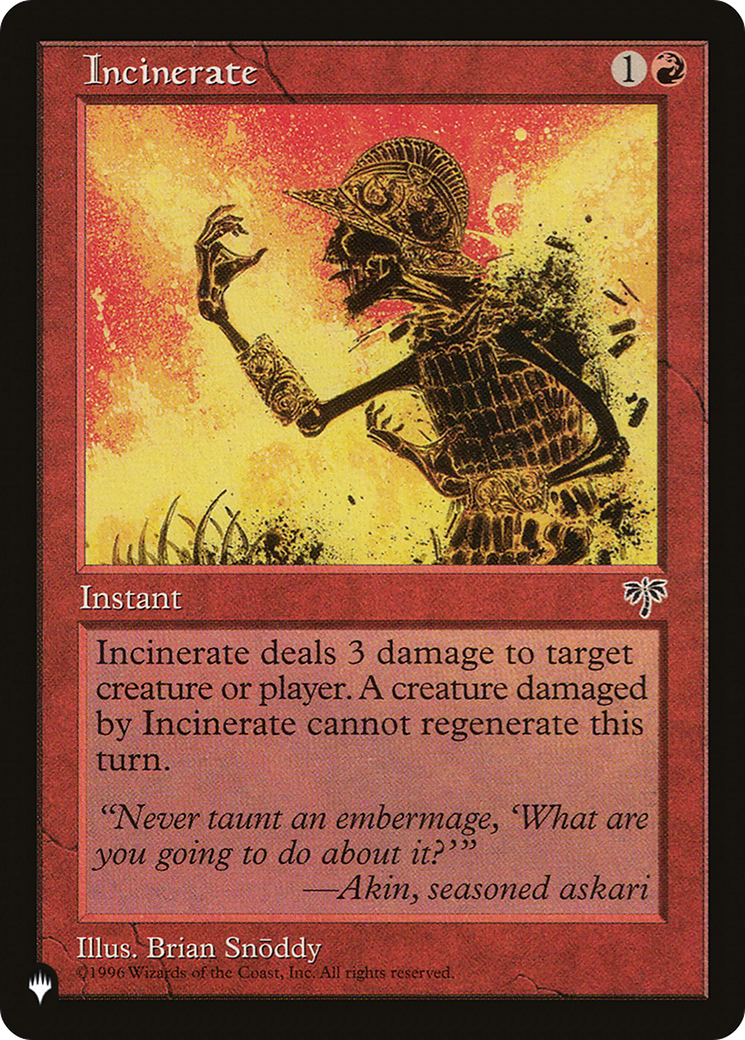 Image of Incinerate [The List]