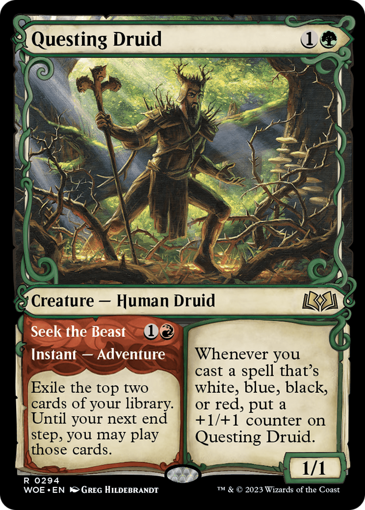 Image of Questing Druid // Seek the Beast (Showcase) [Wilds of Eldraine]