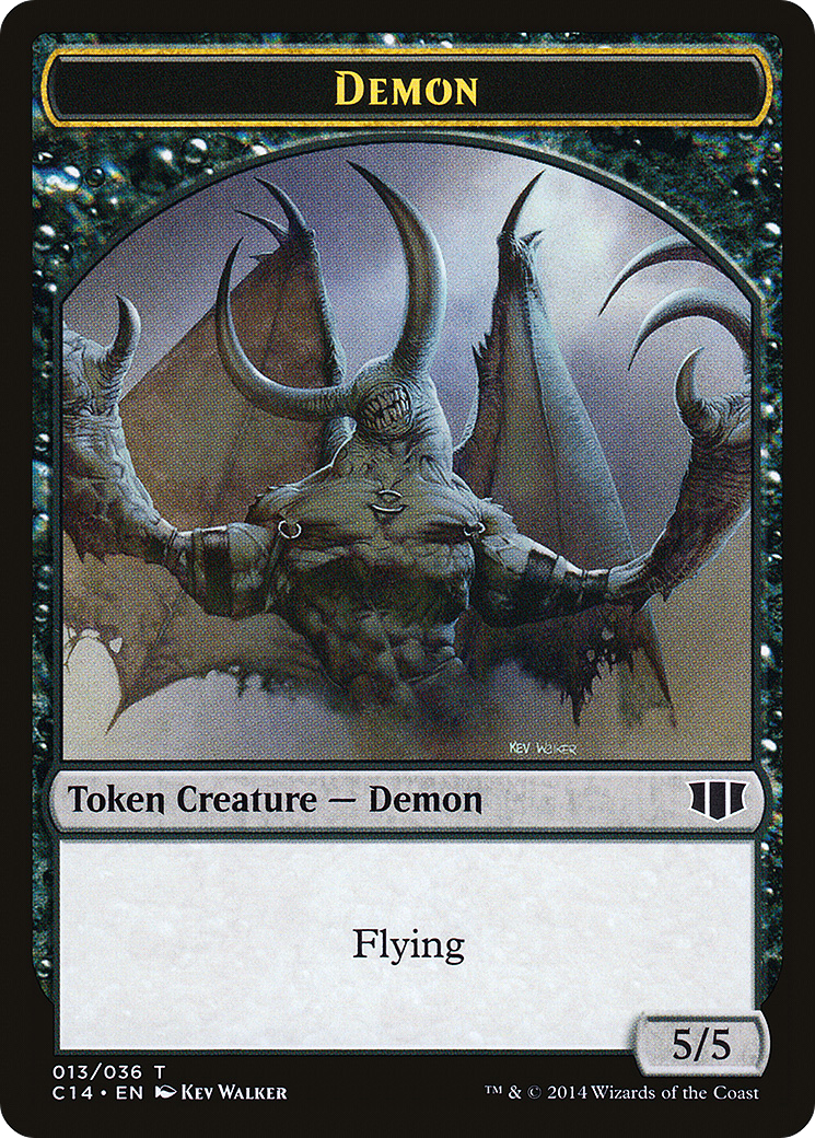 Image of Demon (013/036) // Zombie (016/036) Double-Sided Token [Commander 2014 Tokens]
