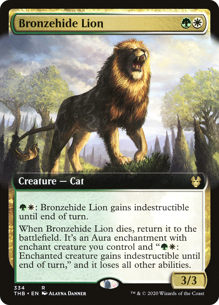Image of Bronzehide Lion (Extended Art) [Theros Beyond Death]