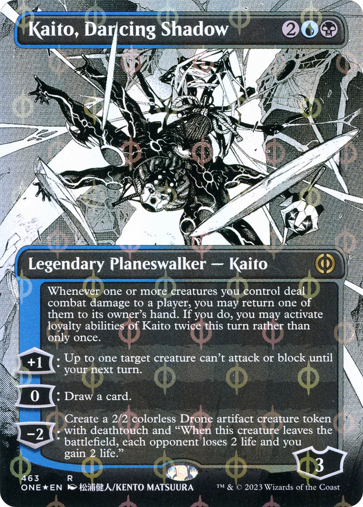 Image of Kaito, Dancing Shadow (Borderless Manga Step-and-Compleat Foil) [Phyrexia: All Will Be One]