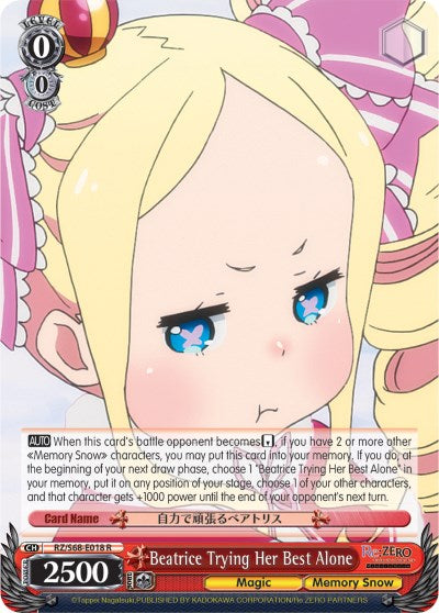 Image of Beatrice Trying Her Best Alone (RZ/S68-E018 R) [Re:ZERO Memory Snow]