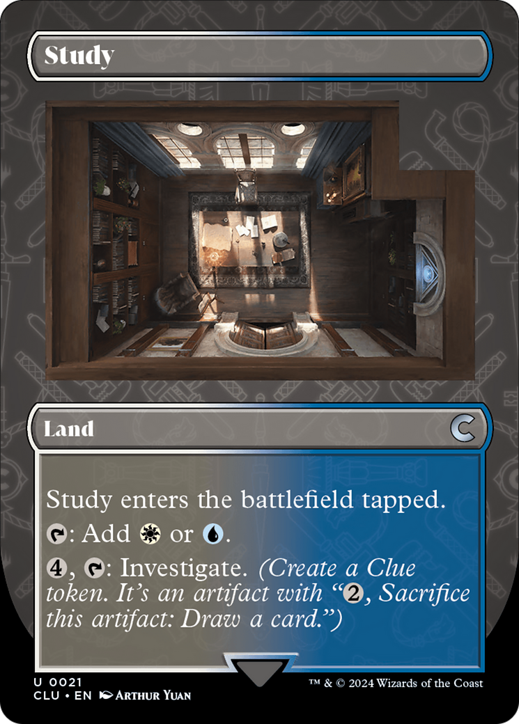 Image of Study (Borderless) [Ravnica: Clue Edition]