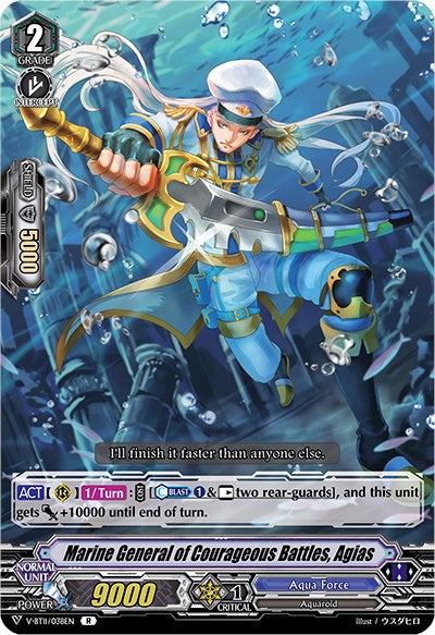 Image of Marine General of Courageous Battles, Agias (V-BT11/038EN) [Storm of the Blue Cavalry]