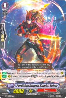 Image of Perdition Dragon Knight, Sahar (BT17/073EN) [Blazing Perdition ver.E]