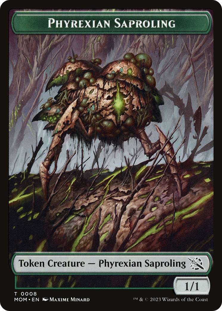 Image of Treasure (20) // Phyrexian Saproling Double-Sided Token [March of the Machine Tokens]