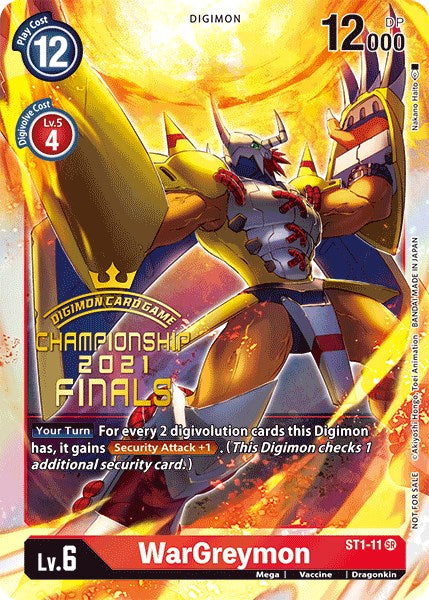 Image of WarGreymon [ST1-11] (2021 Championship Finals Event Pack Alt-Art Gold Stamp Set) [Starter Deck: Gaia Red Promos]