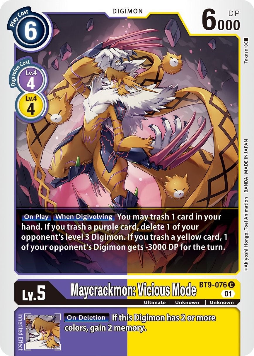 Image of Maycrackmon: Vicious Mode [BT9-076] [X Record]