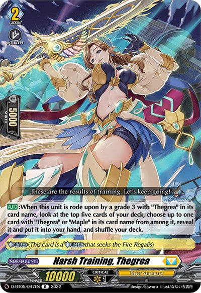 Image of Harsh Training, Thegrea (D-BT05/047EN) [Triumphant Return of the Brave Heroes]