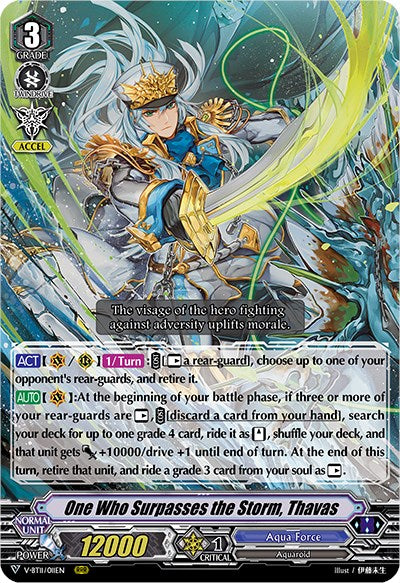 Image of One Who Surpasses the Storm, Thavas (V-BT11/011EN) [Storm of the Blue Cavalry]