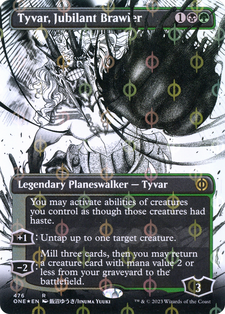 Image of Tyvar, Jubilant Brawler (Borderless Manga Step-and-Compleat Foil) [Phyrexia: All Will Be One]