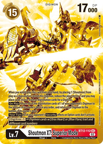 Image of Shoutmon X7: Superior Mode [BT12-112] (Alternate Art - Gold) [Across Time]