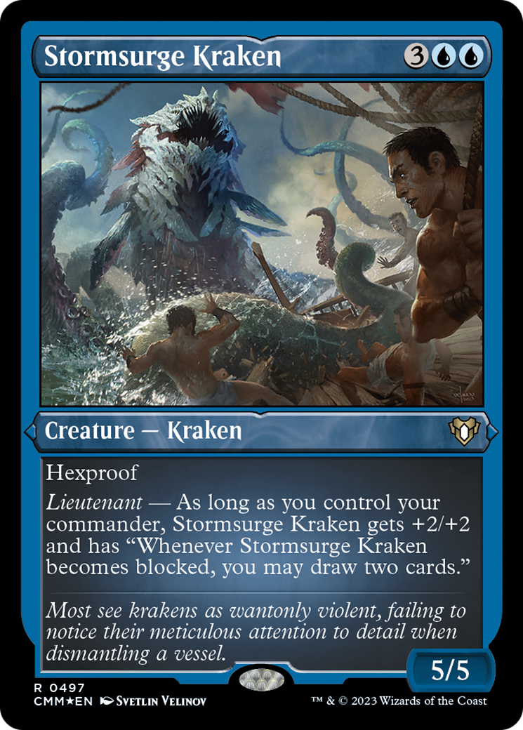 Image of Stormsurge Kraken (Foil Etched) [Commander Masters]