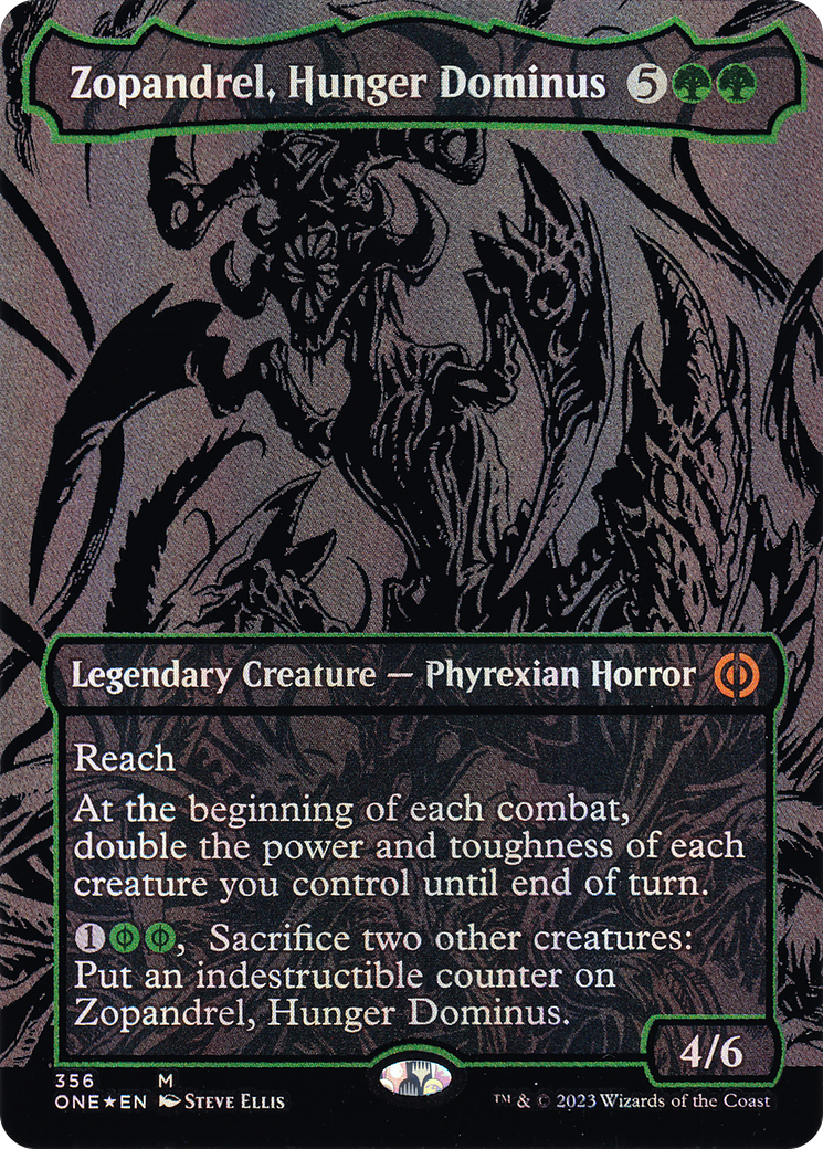 Image of Zopandrel, Hunger Dominus (Oil Slick Raised Foil) [Phyrexia: All Will Be One]