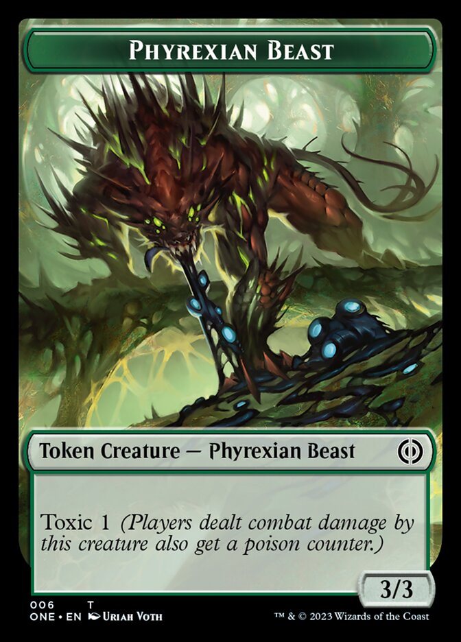 Image of Rebel // Phyrexian Beast Double-Sided Token [Phyrexia: All Will Be One Tokens]
