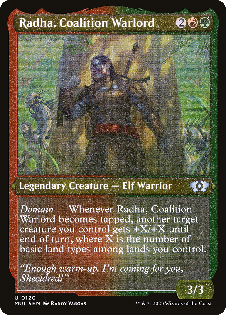 Image of Radha, Coalition Warlord (Foil Etched) [Multiverse Legends]