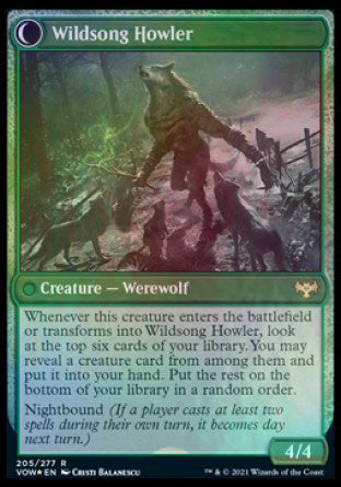 Image of Howlpack Piper // Wildsong Howler [Innistrad: Crimson Vow Prerelease Promos]