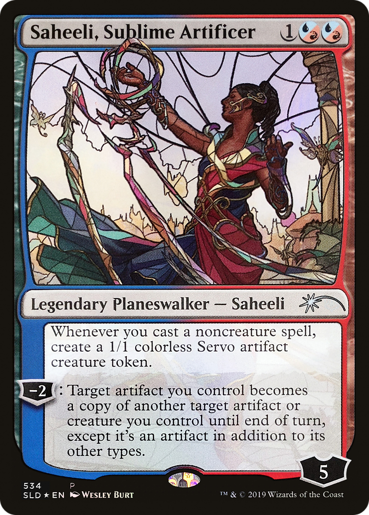 Image of Saheeli, Sublime Artificer (Stained Glass) [Secret Lair Drop Promos]