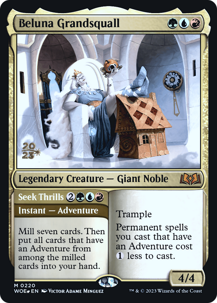 Image of Beluna Grandsquall // Seek Thrills [Wilds of Eldraine Prerelease Promos]