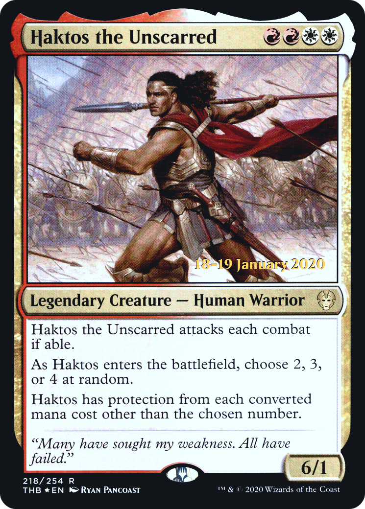Image of Haktos the Unscarred [Theros Beyond Death Prerelease Promos]